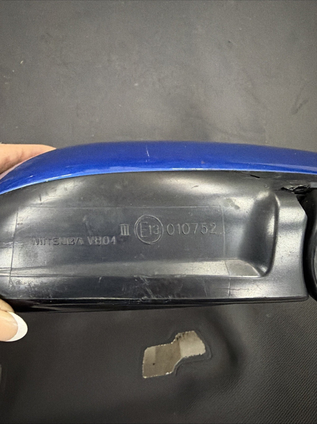 E13010753 Subaru Imp right passenger side view door mirror World Rally Blue04-07