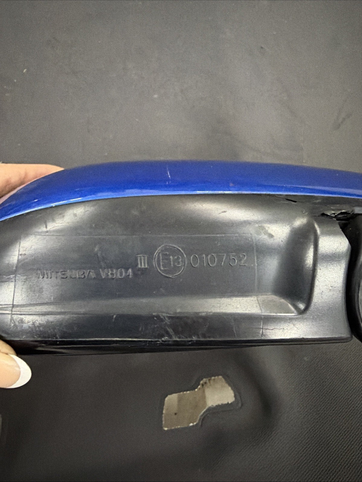 E13010753 Subaru Imp right passenger side view door mirror World Rally Blue04-07