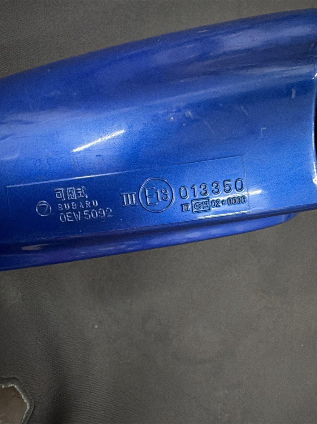 01-07 GENUINE SUBARU IMPREZA WRX PASSENGER SIDE WING MIRROR E13013350