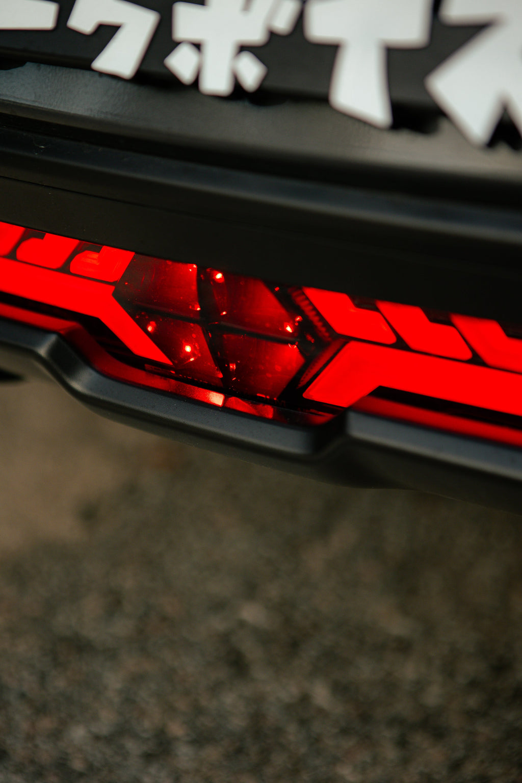 OLM V2 F1 Rear Fog Light (Clear Lens, Black Base, White Bar) - 2022 BRZ / GR86