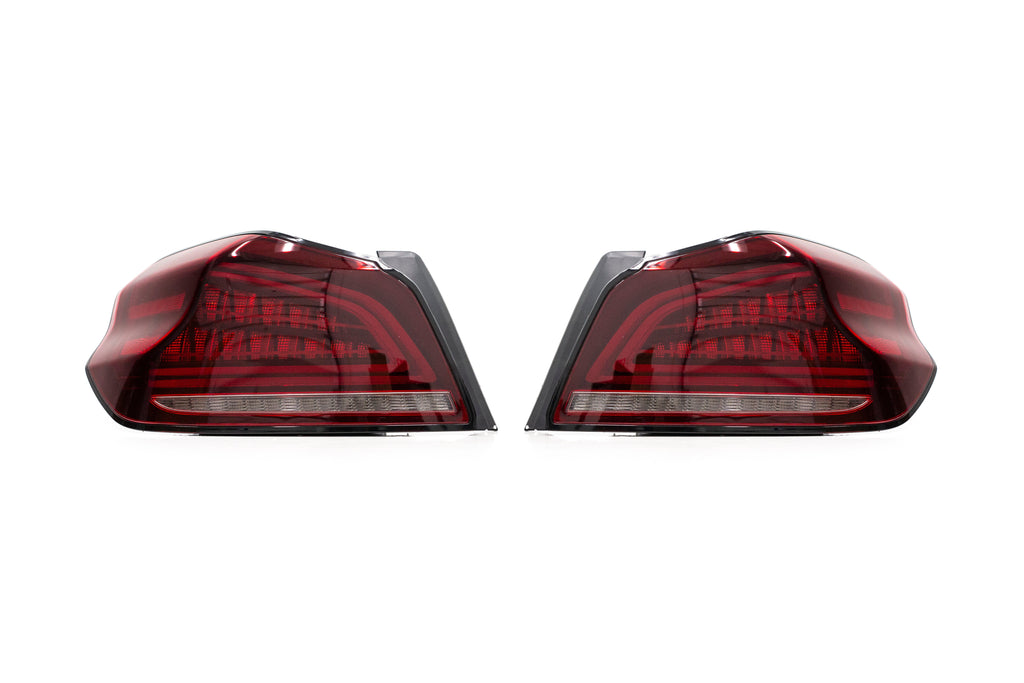 OLM Spec CR Tail Lights (Red Lens, Black Base) - 2015-2021 Subaru WRX & STI