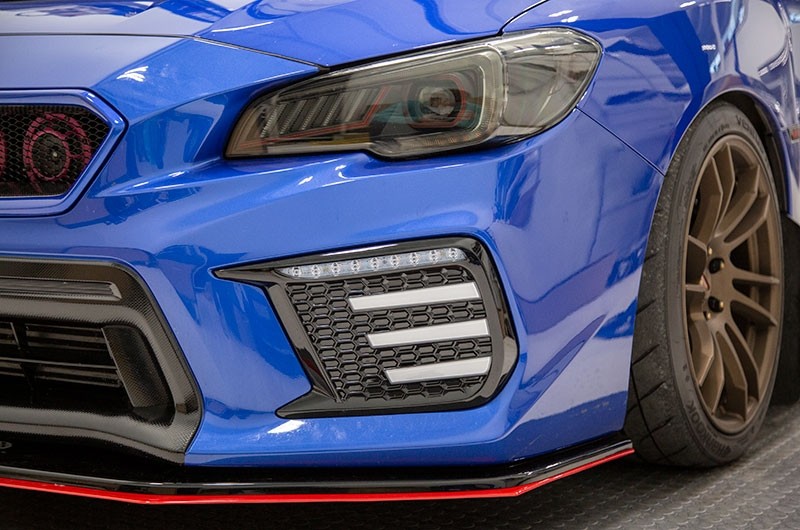 OLM Clear Tri-Bar Fog Light Bezel - 2018-2021 Subaru STI / 2018 WRX