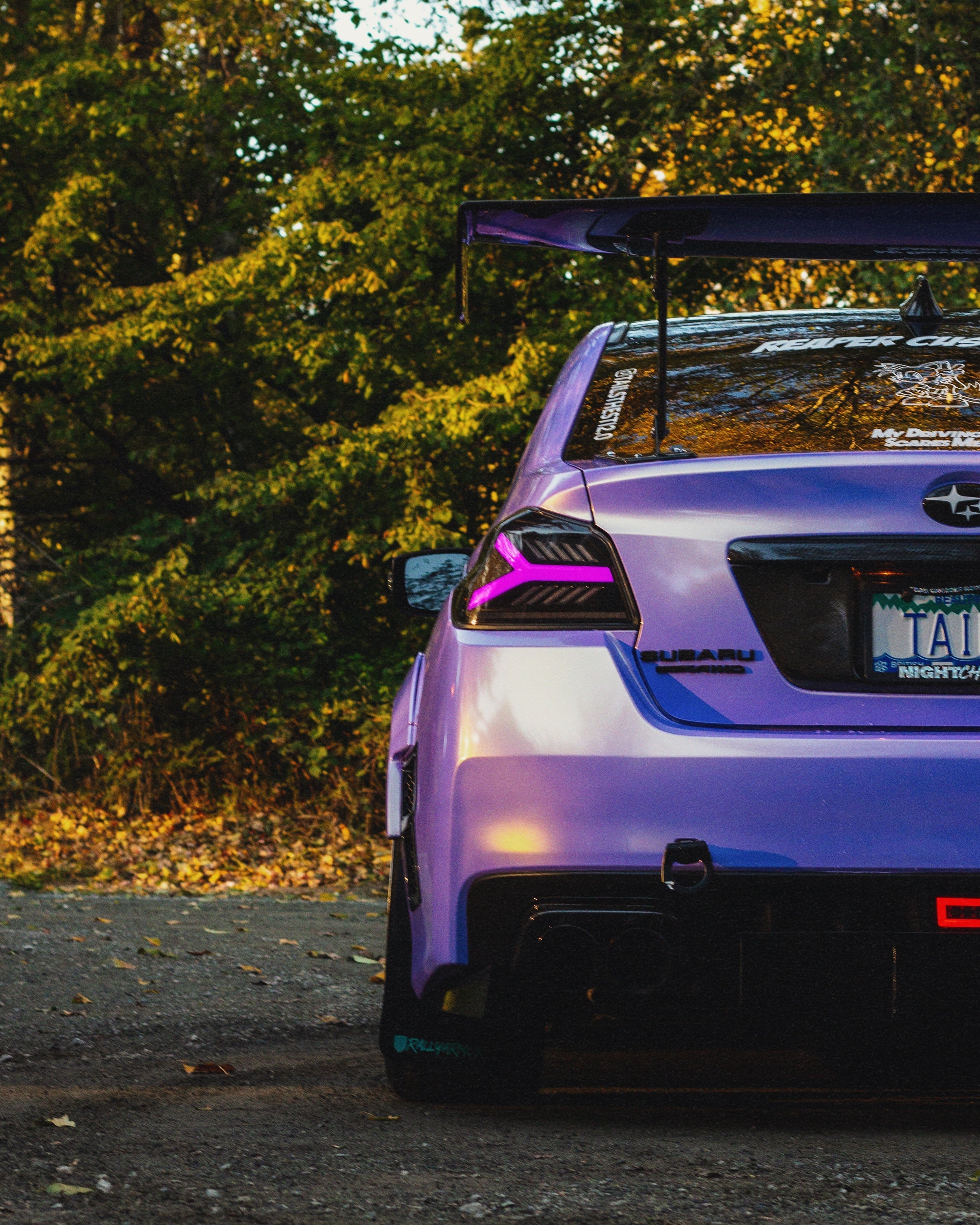 OLM Y-Spec LED Taillights (Smoke Lens  White Optic w/RGB) - 2015-2021 WRX / STI