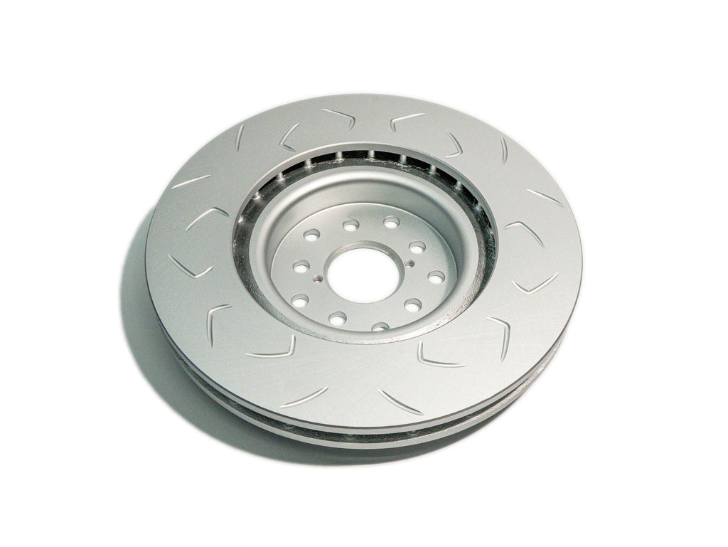 FactionFab Slotted Front Rotor V2 Dual Drilled - 2004-2017 Subaru STI / 2013-2020 FR-S BRZ 86 / 2022-2026 BRZ GR86 w/Brembo*
