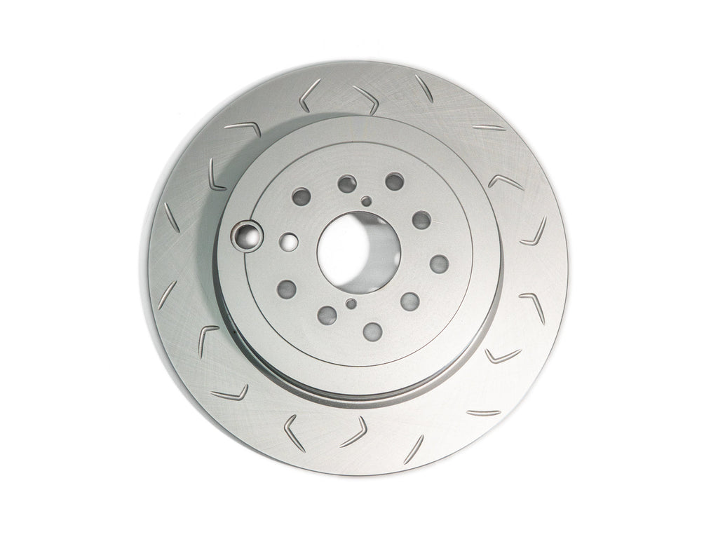 FactionFab Slotted Rear Rotor V2 Dual Drilled - Subaru STI 2008-2017