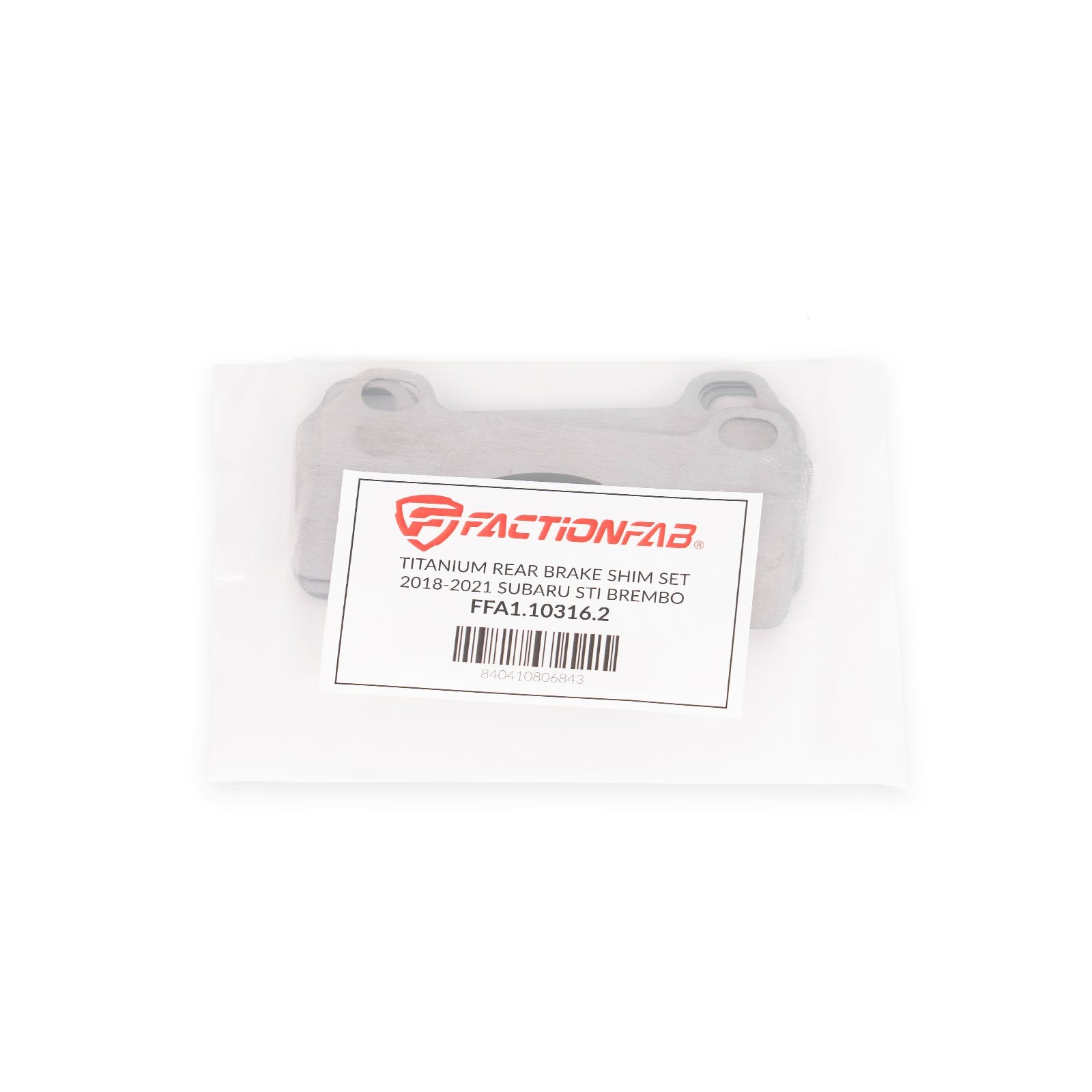 FactionFab Titanium Rear Brake Shim Set - 2018-21 Subaru STI / 2024+ WRX TS & TR