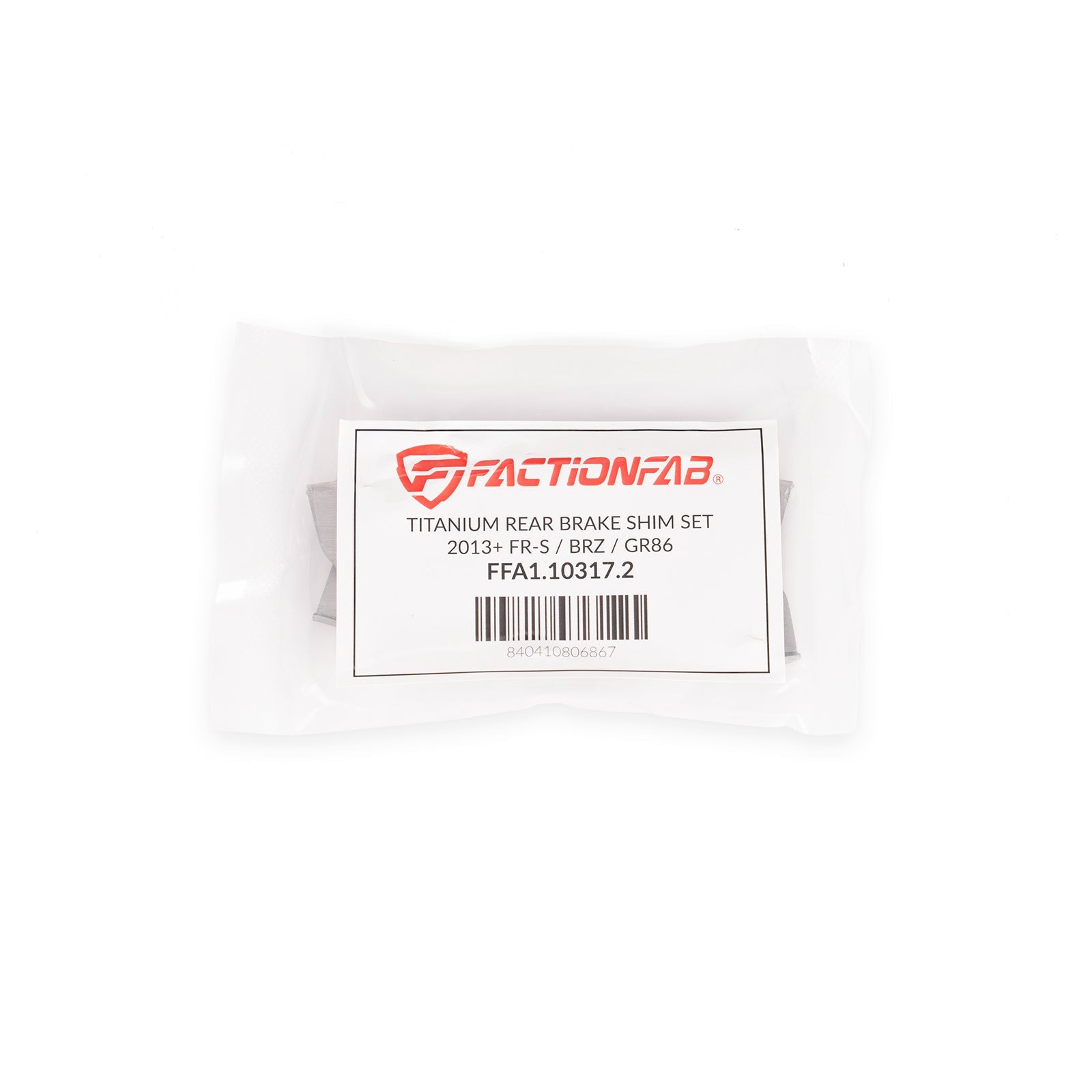 FactionFab Titanium Rear Brake Shim Set - 2022+ Subaru WRX 6mt, 2013-2020 BRZ 86 / 2022+ BRZ GR86