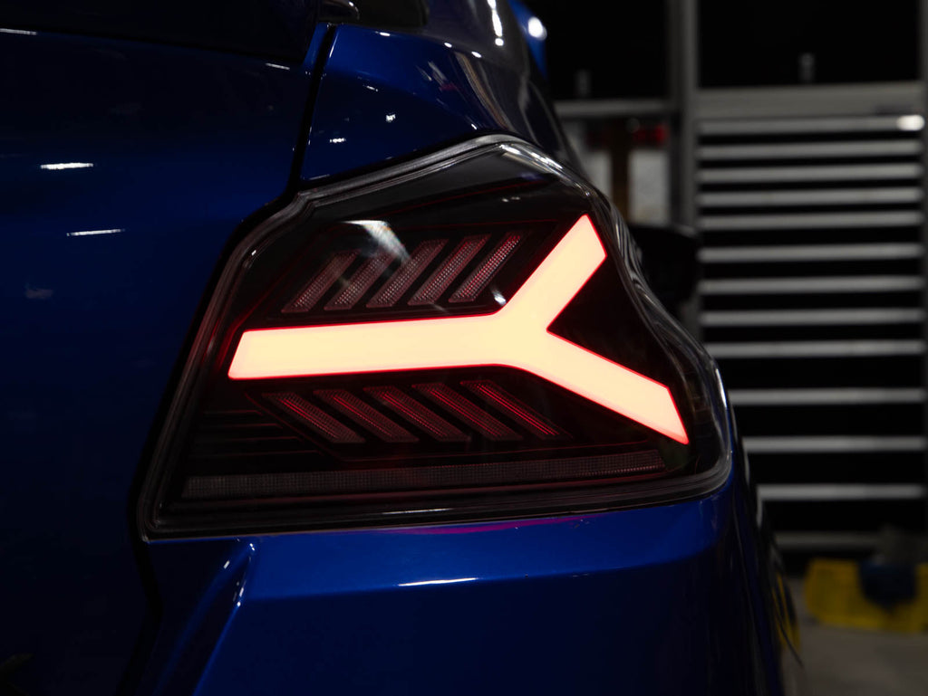 OLM Y-Spec LED Taillights (Smoke Lens  White Optic) - 2015-2021 WRX / STI