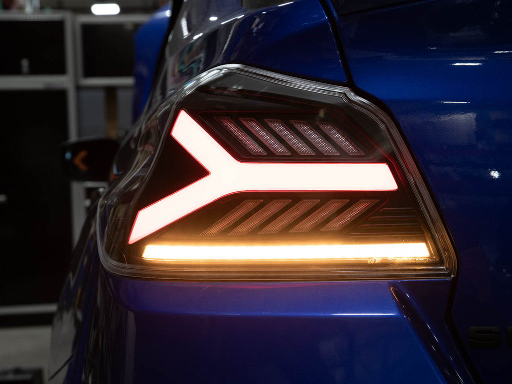 OLM Y-Spec LED Taillights (Smoke Lens  White Optic w/RGB) - 2015-2021 WRX / STI