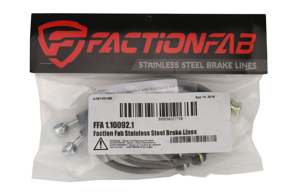 FactionFab Rear Stainless Steel Brake Lines Subaru 2008-2017 STI / 2013-2020 BRZ / 2013-2016 FR-S / 2017-2020 86