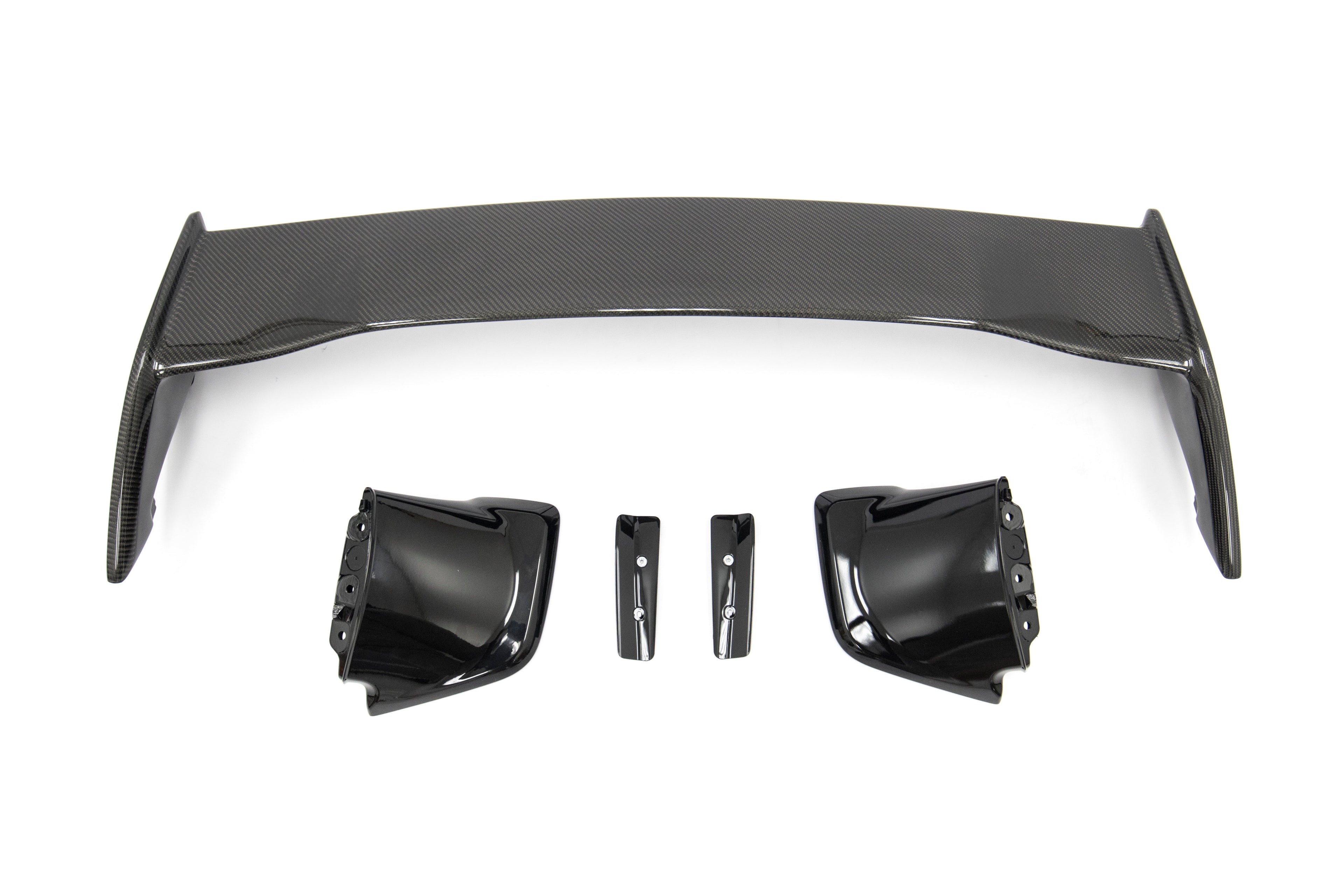 OLM Silverline Carbon Fiber OEM S Style Spoiler with Black Bases - 2015+ WRX / 2015+ STI
