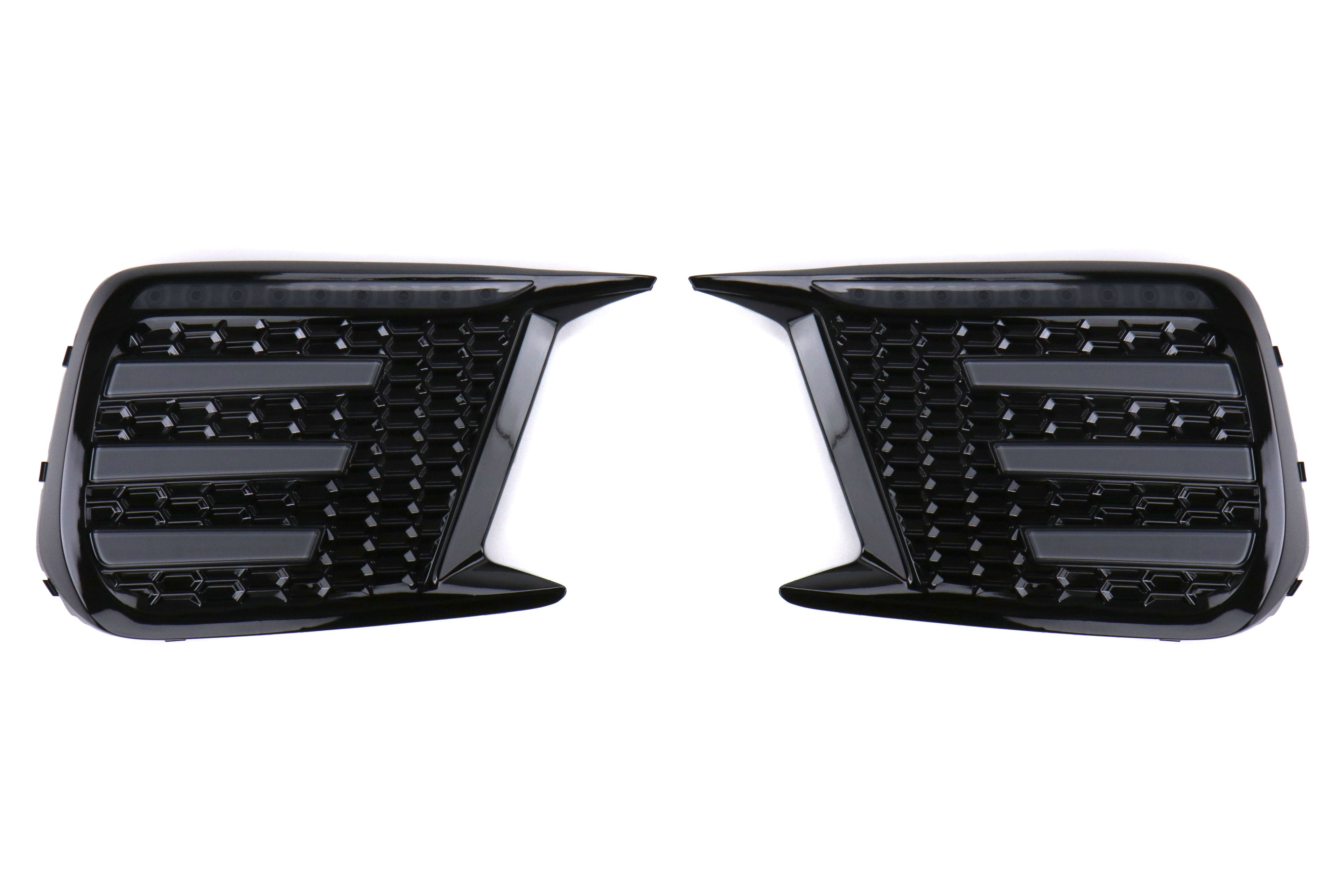 OLM Smoked Tri Bar Fog Light Bezel (No Fog Hole) - 2018-2021 Subaru WRX / STI